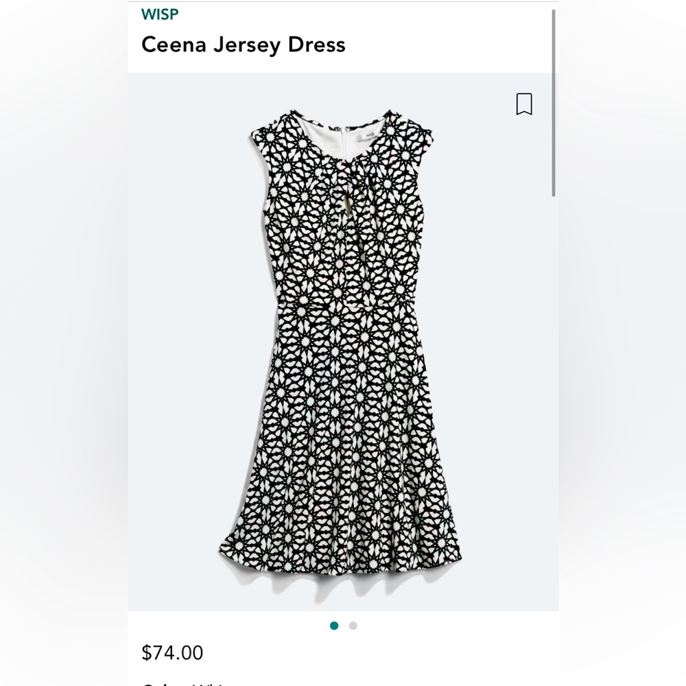 Stitch fix wisp Cenna jersey white with baby blue dress size 12